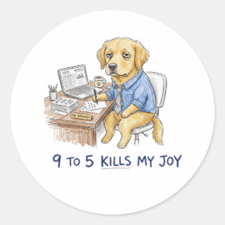 Adesivo Camisa engraçada do Golden Retriever 9 to 5 Mata M