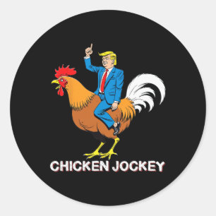 Adesivo Camisa engraçada do Jockey de Frango Trump Meme de