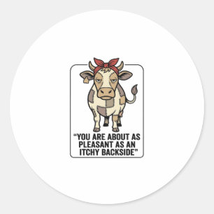 Adesivo Camisa engraçada e rabugenta de vaca xadrez vintag