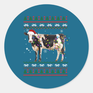 Adesivo Camisa engraçada feia de Natal Vaca Leiteira Agric