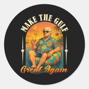 Adesivo Camisa engraçada vintage Trump Faça o Golfo Grande