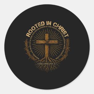 Adesivo Camisa Enraizada em Cristo, Camisa de Jesus, Cruz 