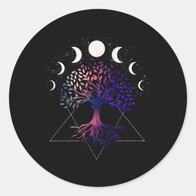 Adesivo Camisa Espiritual Árvore Da Vida Fases Da Lua Para (Frente)