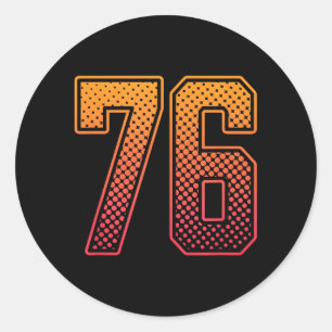 Adesivo Camisa Esportiva Laranja Vermelha Número 76 Unifor