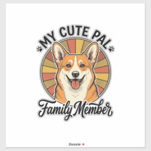 Adesivo Camisa Família Corgi Design de Amante de Pet Vinta