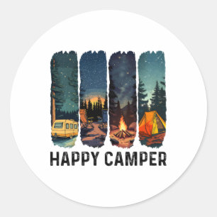 Adesivo Camisa Feliz Camper Aventura de Caminhada Acampame