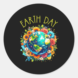 Adesivo Camisa Feliz Dia da Terra Terra Fofa Com Floral