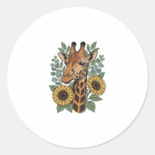 Adesivo Camisa Floral de Girassol com Girafa Gravada Vinta