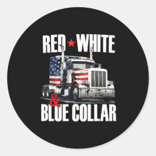 Adesivo Camisa gola de camionista vermelha branca e azul p