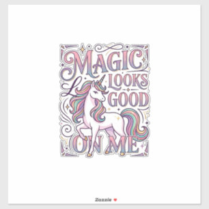 Adesivo Camisa Gráfica da Moda Magia de Unicórnio Fica Bem