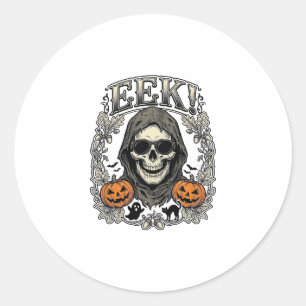 Adesivo Camisa Gráfica de Caveira de Halloween Gravura Vin