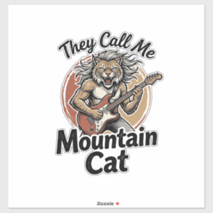 Adesivo Camisa Gráfica Vintage de Gato na Montanha_1