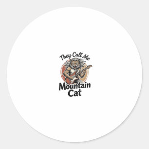 Adesivo Camisa Gráfica Vintage de Gato na Montanha_1