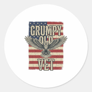 Adesivo Camisa Grumpy Old Vet Patriótica Águia Bandeira De