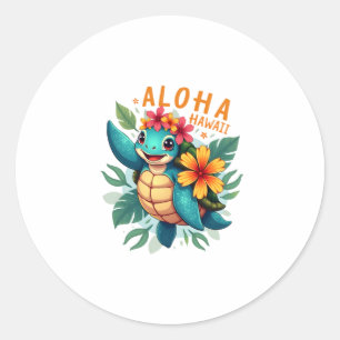 Adesivo Camisa Havaiana Aloha Hawaii Sea Turtle Girl Women