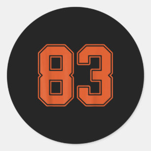 Adesivo Camisa Jogador Uniforme Número 83 Laranja Queimado