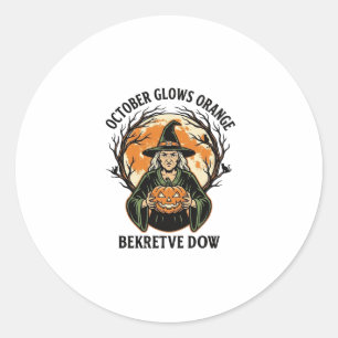 Adesivo Camisa Laranja Outubro Vintage Bruxa Abóbora Consc