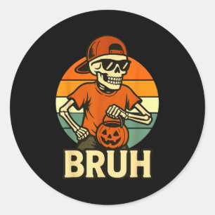 Adesivo Camisa Legal de Esqueleto Bruh de Halloween para C