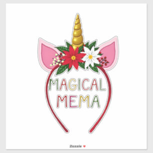 Adesivo Camisa Mágica Mema Unicórnio Natal Camisa de Pijam
