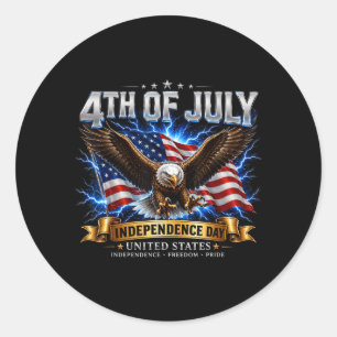 Adesivo Camisa masculina 4 de julho do homem Patriótico Li