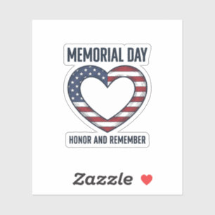 Adesivo Camisa Memorial Day Coração Honra e Lembrança Desi