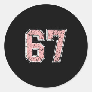 Adesivo Camisa número 67 rosa e branca do jogador uniforme