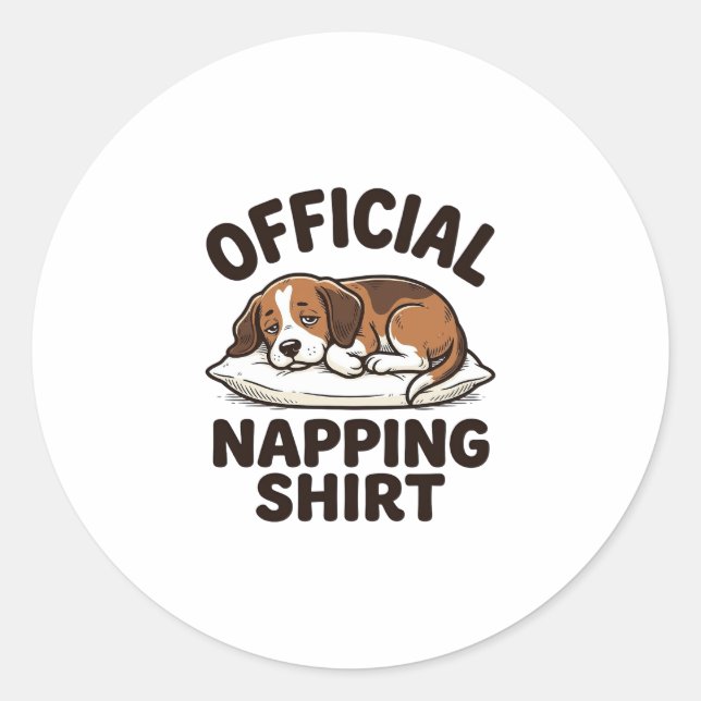 Adesivo Camisa Oficial de Cochilo Cachorro Sonolento Desig (Frente)