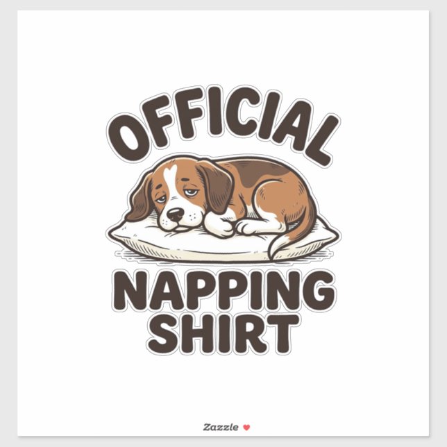 Adesivo Camisa Oficial de Cochilo Cachorro Sonolento Desig (Folha)