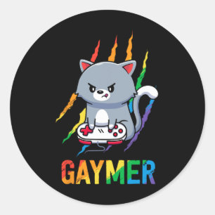 Adesivo Camisa Orgulho Gato Lgbt Gaymer Arco-íris Vídeo Ga