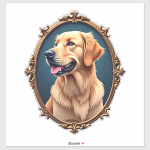 Adesivo Camisa Oval Cameo Patriota do Golden Retriever 2