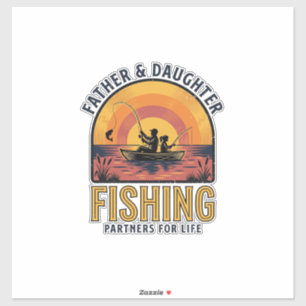 Adesivo Camisa Parceiros de Pesca Pai e Filha para a Vida