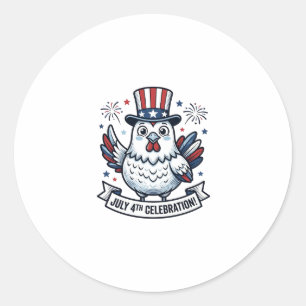 Adesivo Camisa Patriótica de Frango Celebração de 4 de Jul