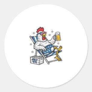 Adesivo Camisa Patriótica de Galinha Cervejeira Engraçada