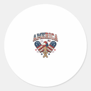 Adesivo Camisa Patriótica de Sorvete Vintage América Desig