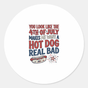 Adesivo Camisa Patriótica Engraçada de Cachorro Quente de