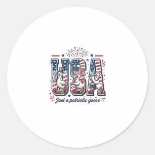 Adesivo Camisa Patriótica Ganso EUA Vintage Quatro de Julh