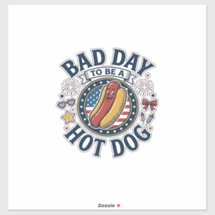 Adesivo Camisa Patriótica Hot Dog Dia Ruim Engraçada 4 de 