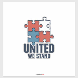 Adesivo Camisa Patriótica Peça de Puzzle Unidos Nós Perman