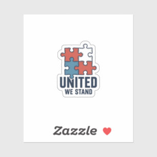 Adesivo Camisa Patriótica Peça de Puzzle Unidos Nós Perman