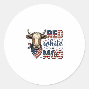 Adesivo Camisa Patriótica Vaca Vermelha Branca Moo 4 de Ju