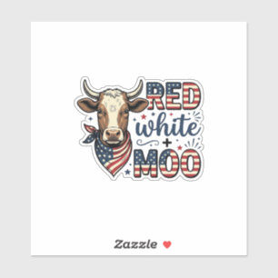 Adesivo Camisa Patriótica Vaca Vermelha Branca Moo 4 de Ju