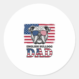 Adesivo Camisa Patriótica Vintage de Papai Bulldog Inglês