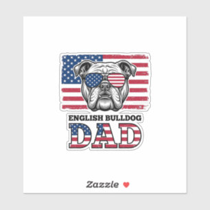 Adesivo Camisa Patriótica Vintage de Papai Bulldog Inglês