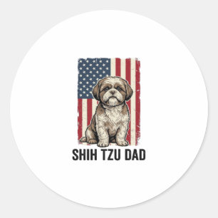 Adesivo Camisa Patriótica Vintage para Pai de Shih Tzu Des