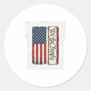 Adesivo Camisa Patriótica Vintage We the People Flag Desig