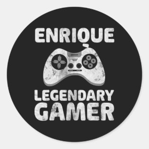 Adesivo Camisa Personalizada de Gamer Lendário Enrique Nom