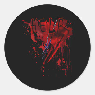 Adesivo Camisa Sangrenta Ajuda Sangue Splatter Halloween S