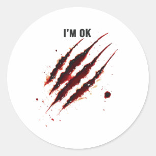 Adesivo Camisa sangrenta, estou bem Sangue Splatter.
