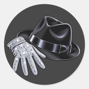 Adesivo Camisa Sparkly Diamond Glove e Fedora Hat Pop Art