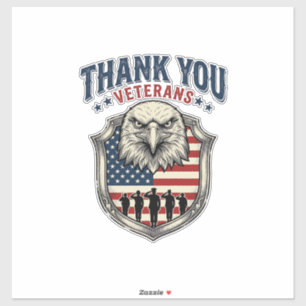 Adesivo Camisa Thank You Veterans Patriotic Eagle Shield_1